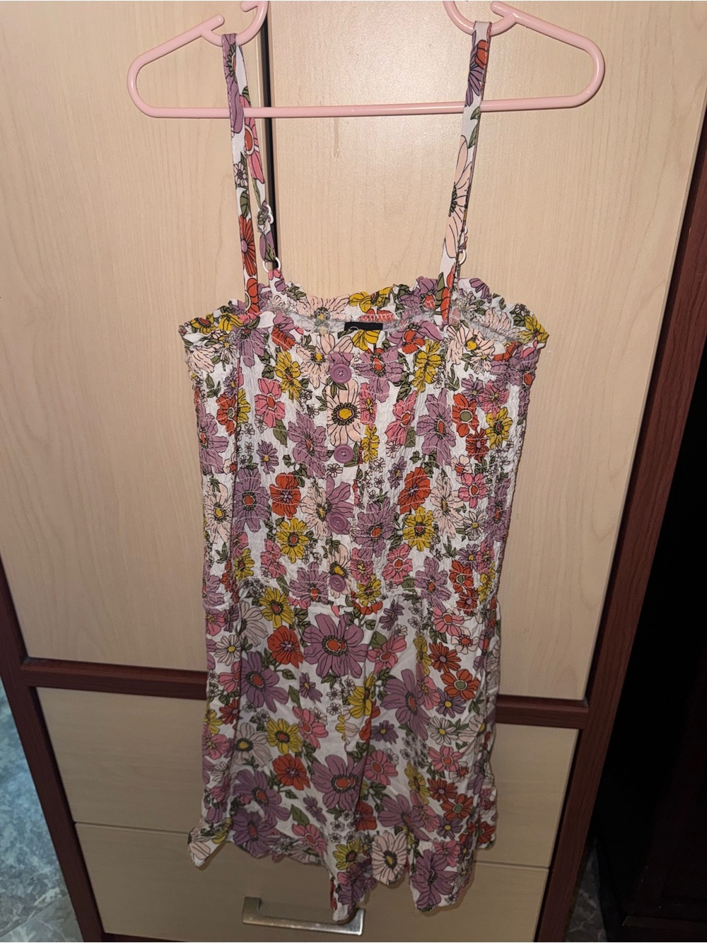 Art Class Girls Floral Button Front Sundress Size L 10/12